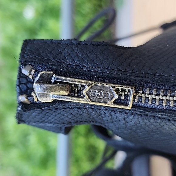 UGG Yasmin Lace Up Black Wedge Sandal Size 9 - Picture 5 of 14